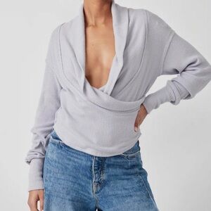 NWT- Free People We The Free Hood Me Close, Chambray Sky  Size Medium